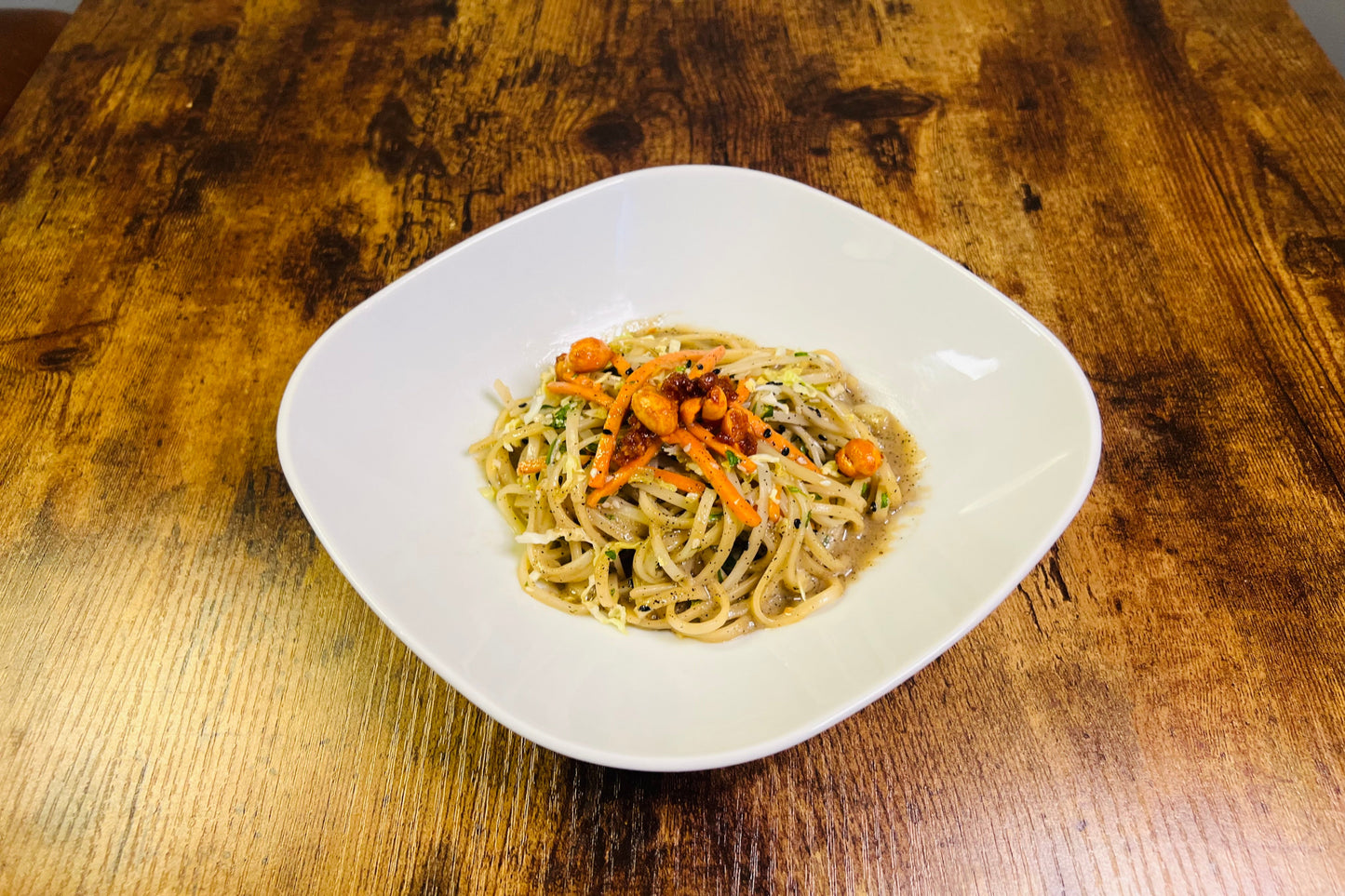 Rice Noodle Salad with Carrots and Cabbage