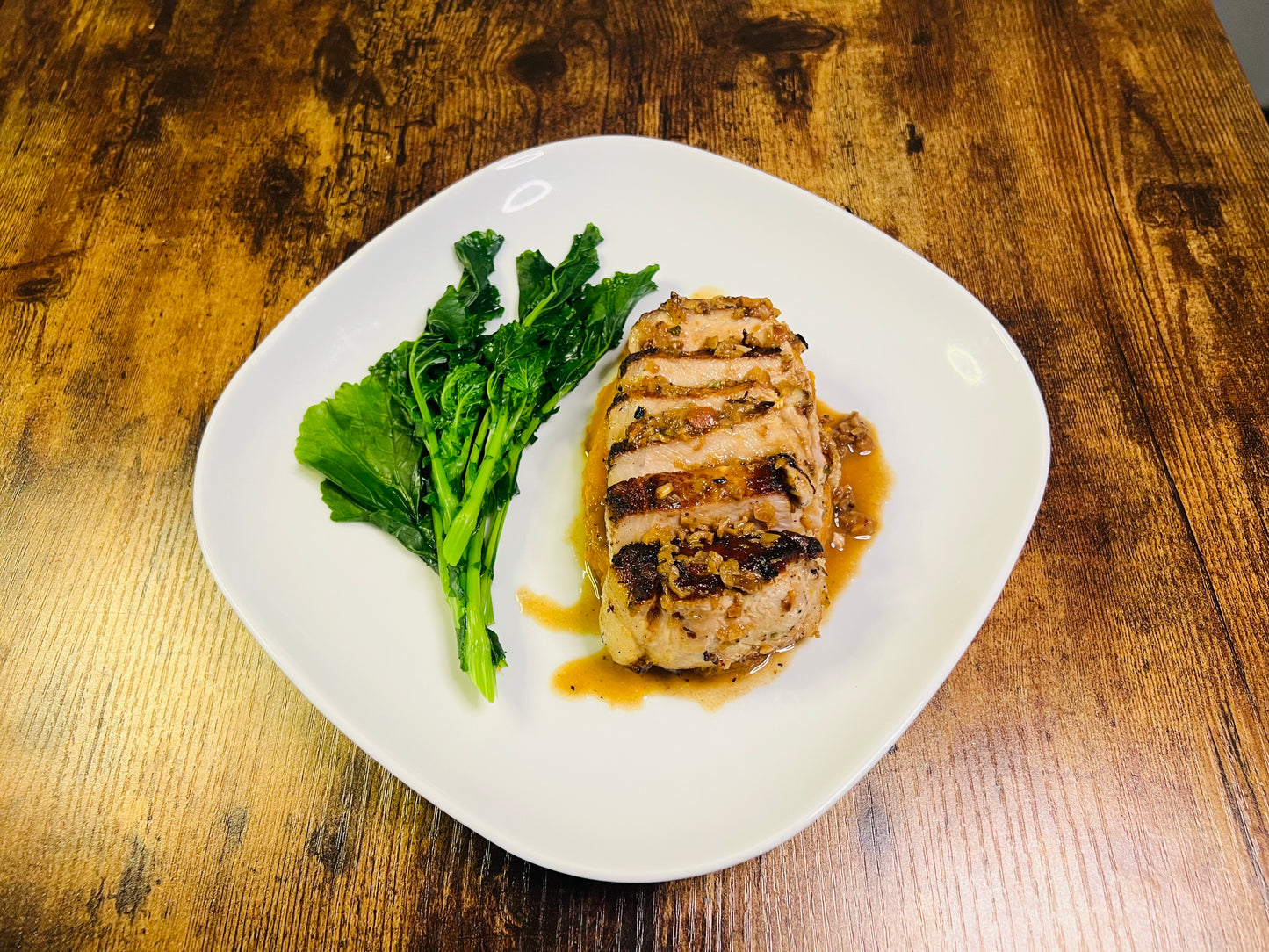 Roast Pork Loin with Brown Butter Whipped Sweet Potato
