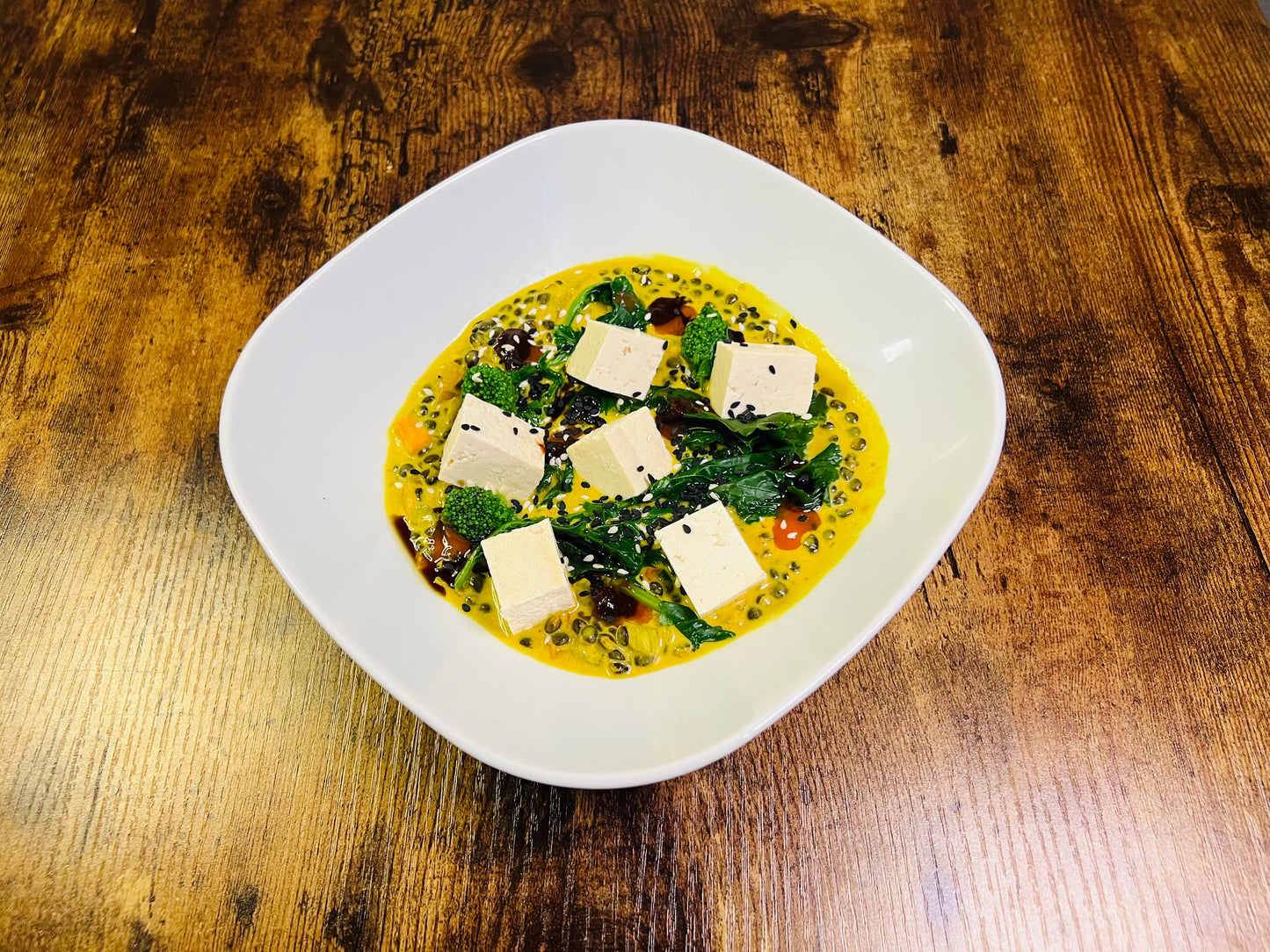 Crispy Tofu Coconut Curry Dahl