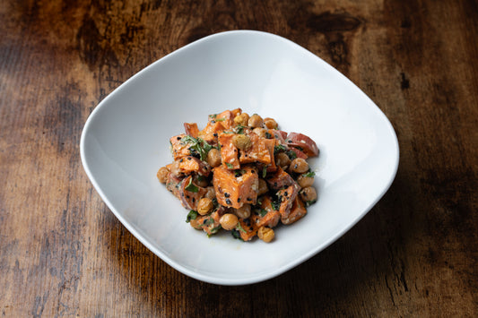 Salad: Roasted Sweet Potato and Garbanzo with Miso Mayo